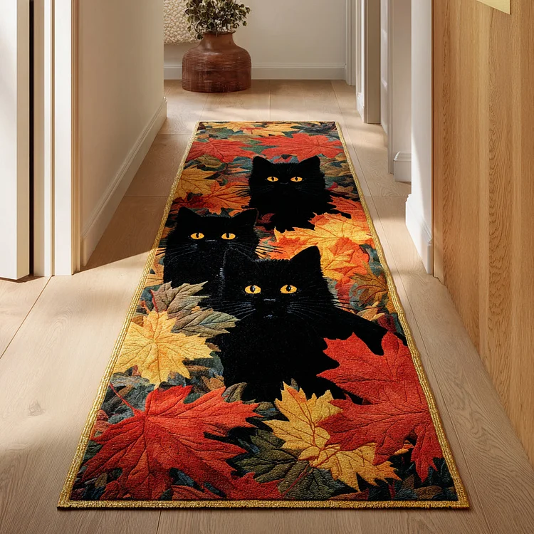 Autumn Cat Foliage Runner Carpet NCU0HH949