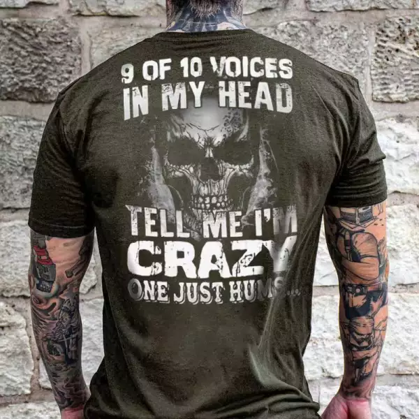 Men's Vintage Distressed Skull Short Sleeve T-Shirt