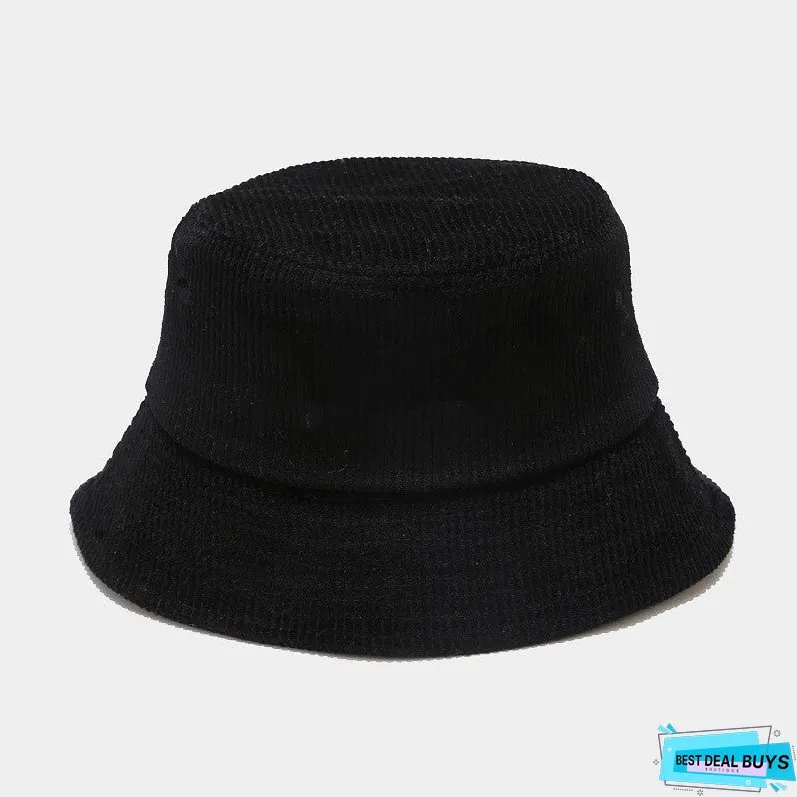 Female Autumn Corduroy Fisherman Hat