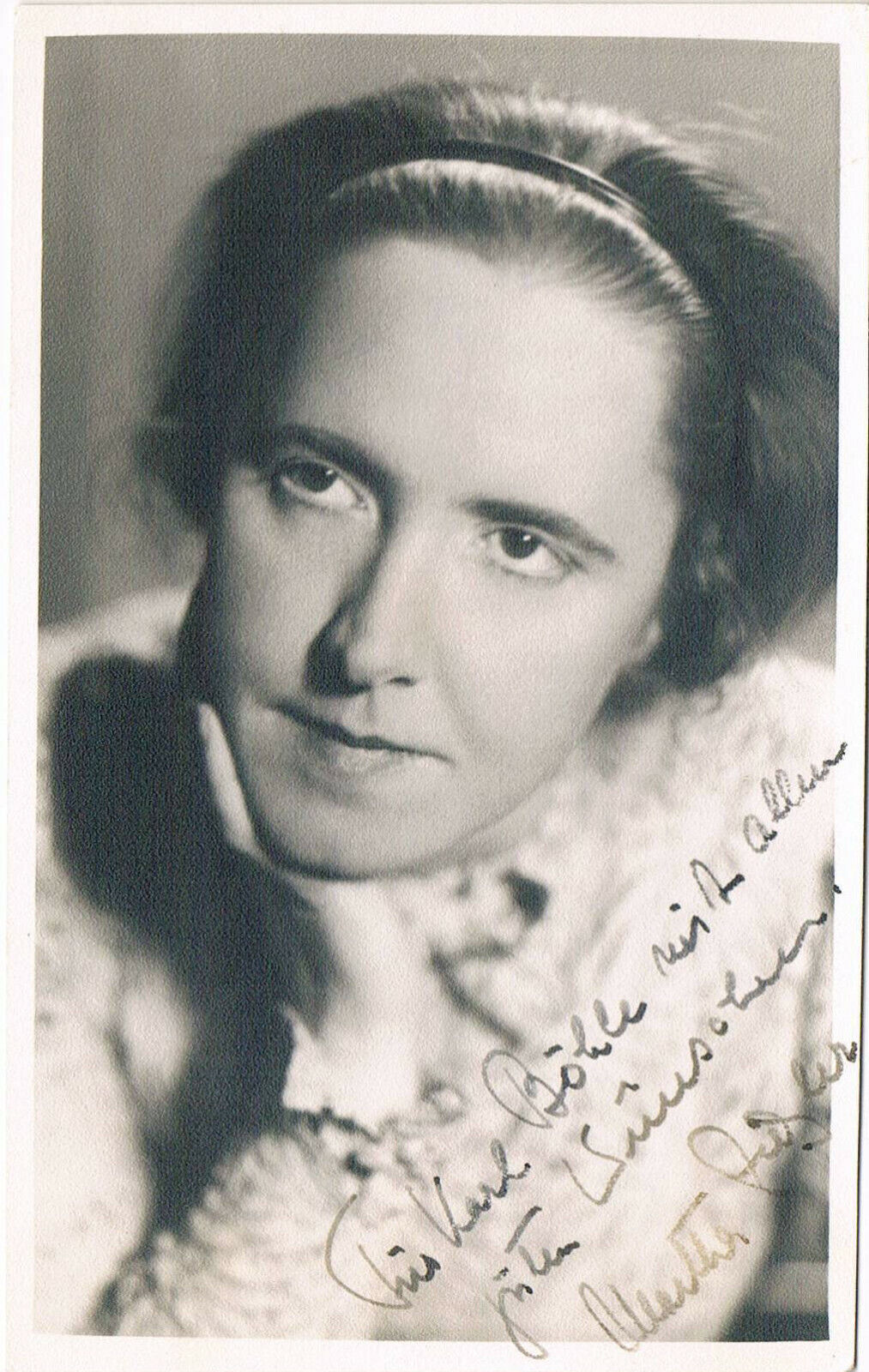 Martha Ziegler 1899-1957 autograph signed postcard Photo Poster painting 3.5x5.5 German actress