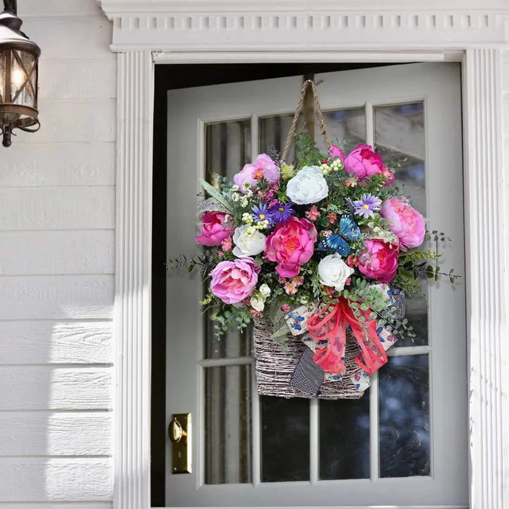 Spring Decoration Simulation Flower Rattan Festival Flower Basket