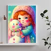 Diamond Painting -DIY Round Drill Snowman and Girl