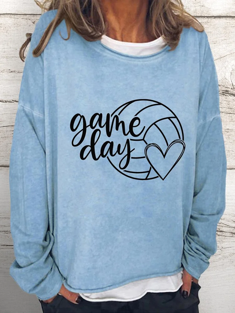 Volleyball game day Women Loose Sweatshirt-Annaletters