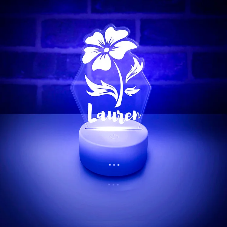 Personalized Flower Night Light Custom Name LED Lamp for Kid