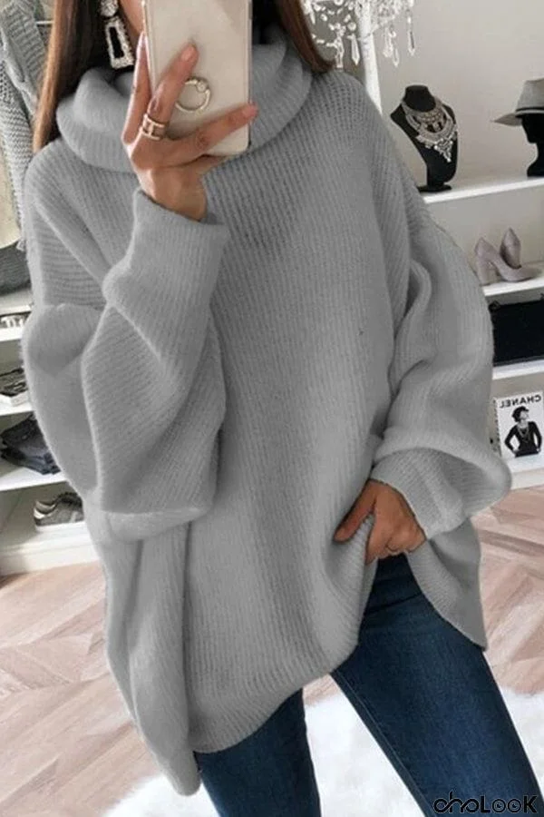 Casual Loose Turtleneck Long Sleeve Sweater