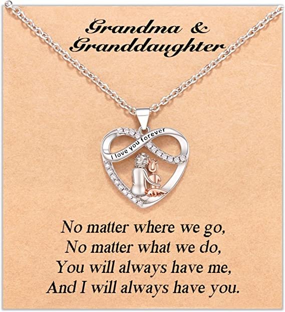 For Granddaughter - S925 You Will Always Have Me And I Will Always Have You Heart Necklace