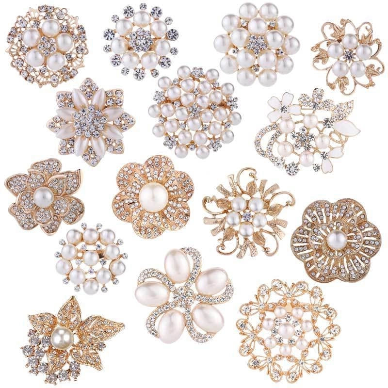 Elegant Glam Pin Heart Shape Flower Bow Knot Alloy Plating Artificial Pearls Women’s Brooches