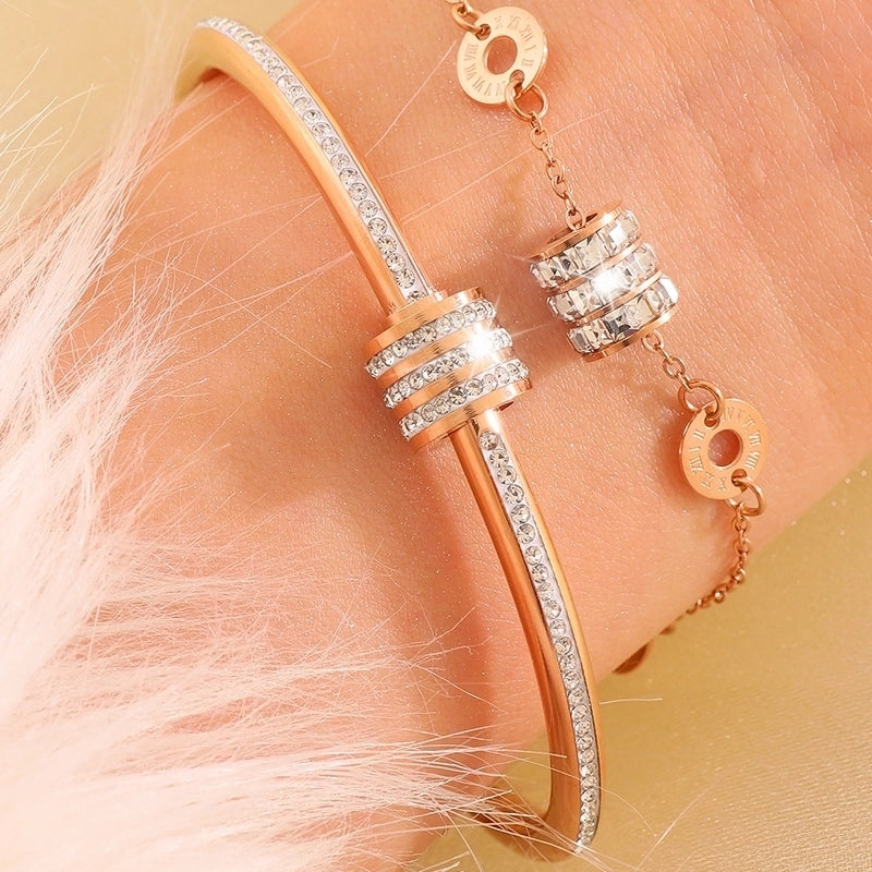 Elegant Luxurious Minimalist Solid Color 304 Stainless Steel Bracelets Bangle In Bulk