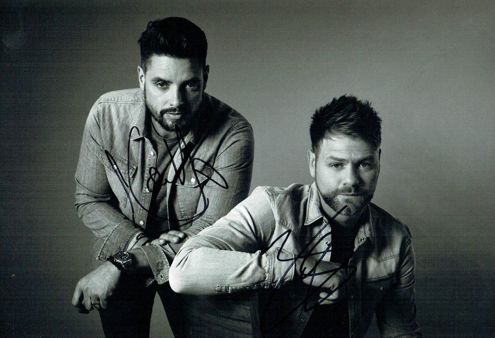 Brian McFADDEN & Keith DUFFY SIGNED Boy Band Music Autograph Photo Poster painting B AFTAL COA