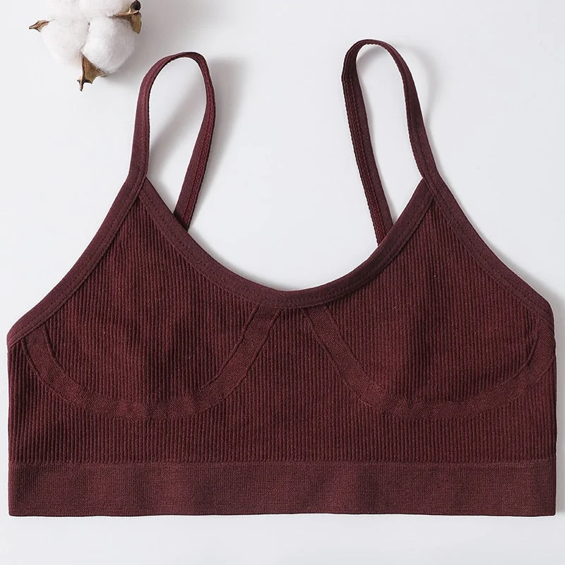 Women Sexy Crop Tops Bra Tube Top Female Streetwear Bandeau Sleeveless Seamless Sports Bra Crop Top Camis Tee Top Basic Tank