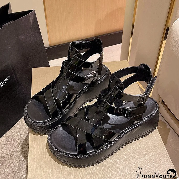 Women Platform Wedges Sandals Summer Rome Shoes New Trend Beach Slippers Sport Flats Casual Mujer Shoes Fad Outdoor Slides