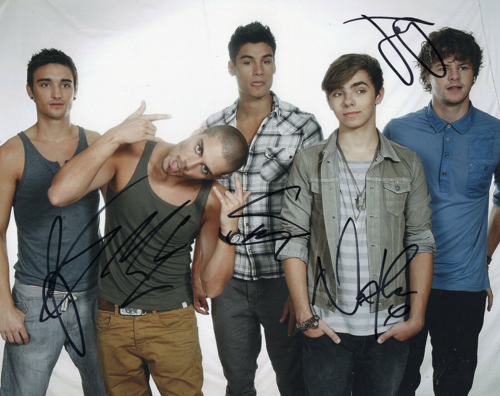 Group Signed 8x10 Photo Poster painting w/COA U.K. Band All Time Low Heart Vacancy #5