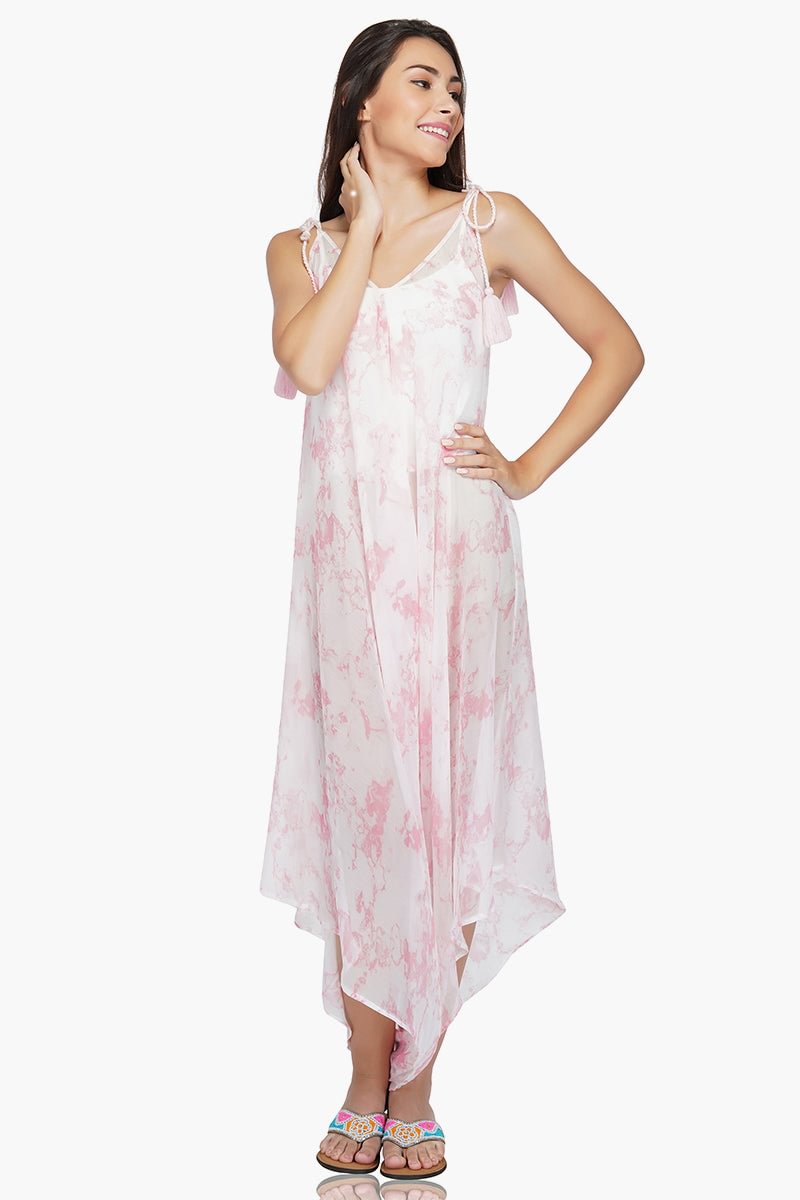 Tie & Dye Jumpsuit with Tassels