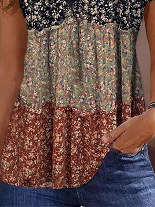 Women Half Sleeve V-neck Solid Color Dress