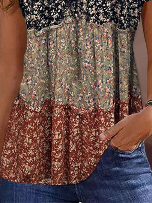 Women Half Sleeve V-neck Solid Color Dress