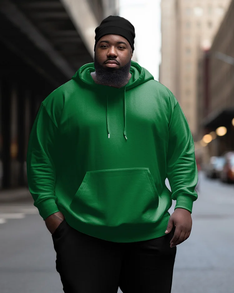 Men's Classic Casual Plus Size Solid Color Hoodie