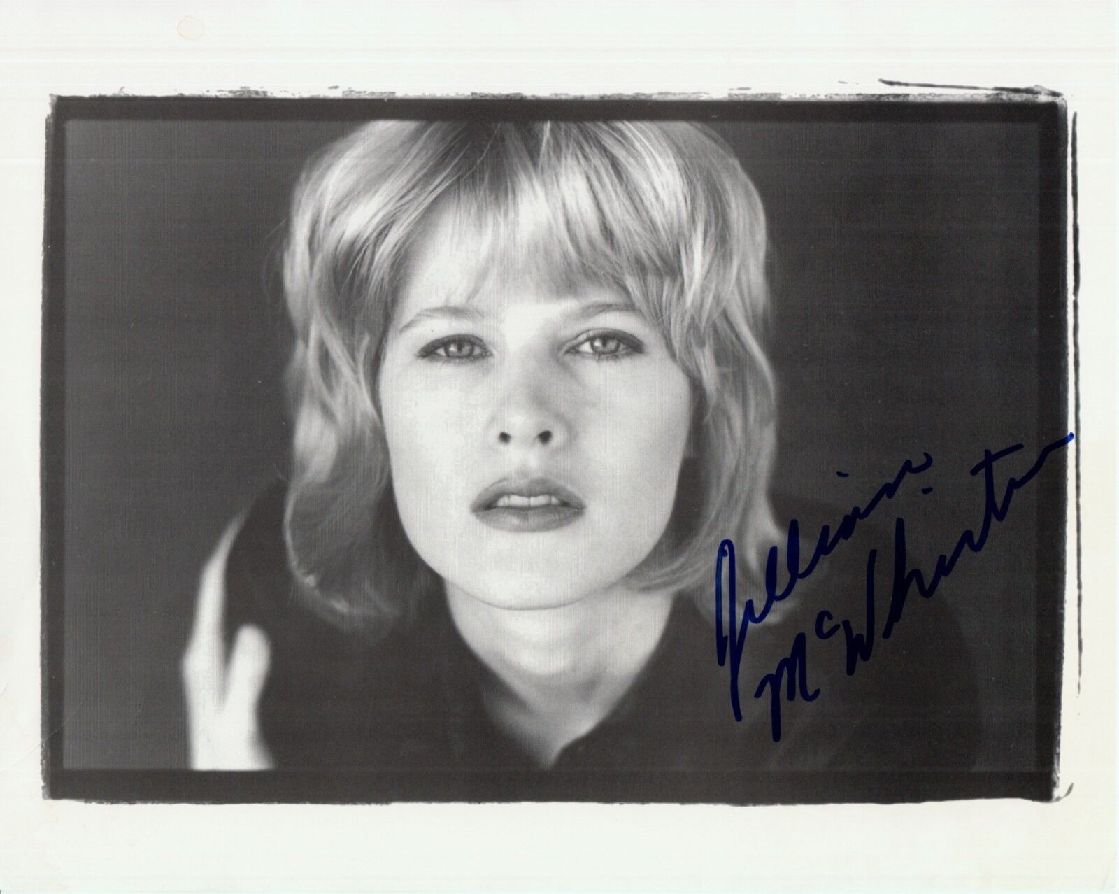 JILLIAN McWHIRTER hand-signed BEAUTIFUL 8x10 B/W CLOSEUP PORTRAIT w/ uacc rd COA