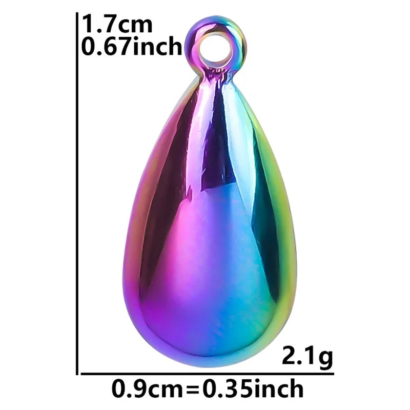 1 Piece 1.7*0.9cm Hole 1~1.9mm 304 Stainless Steel 18K Gold Plated Water Droplets Pendant
