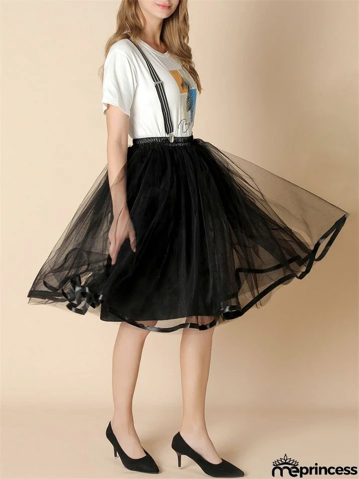 Fashion Christmas Thin Multi-layer Rainbow Puffy Skirt