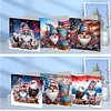 6pcs Diamond Painting Independence Day Goblin Greeting Card with Envelope for Family Friends Holiday Gift Congratulations