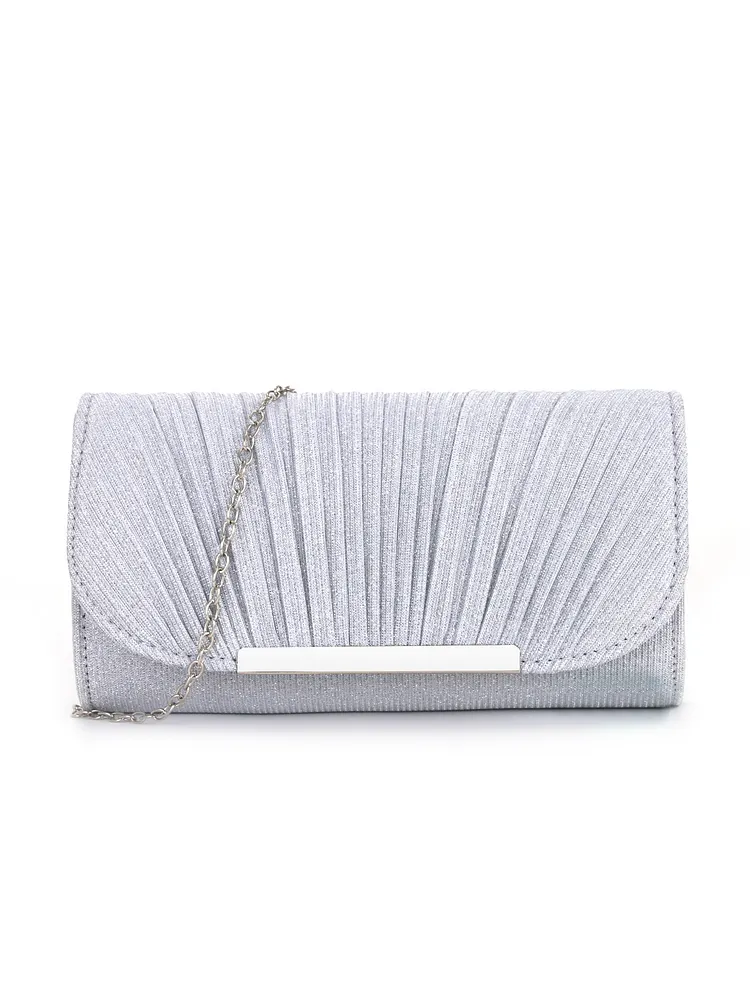 Crossbody Dinner Bag Women's Clutch Bag Pleated High Sewing Line Round Bottom Hand Carry Evening Bag