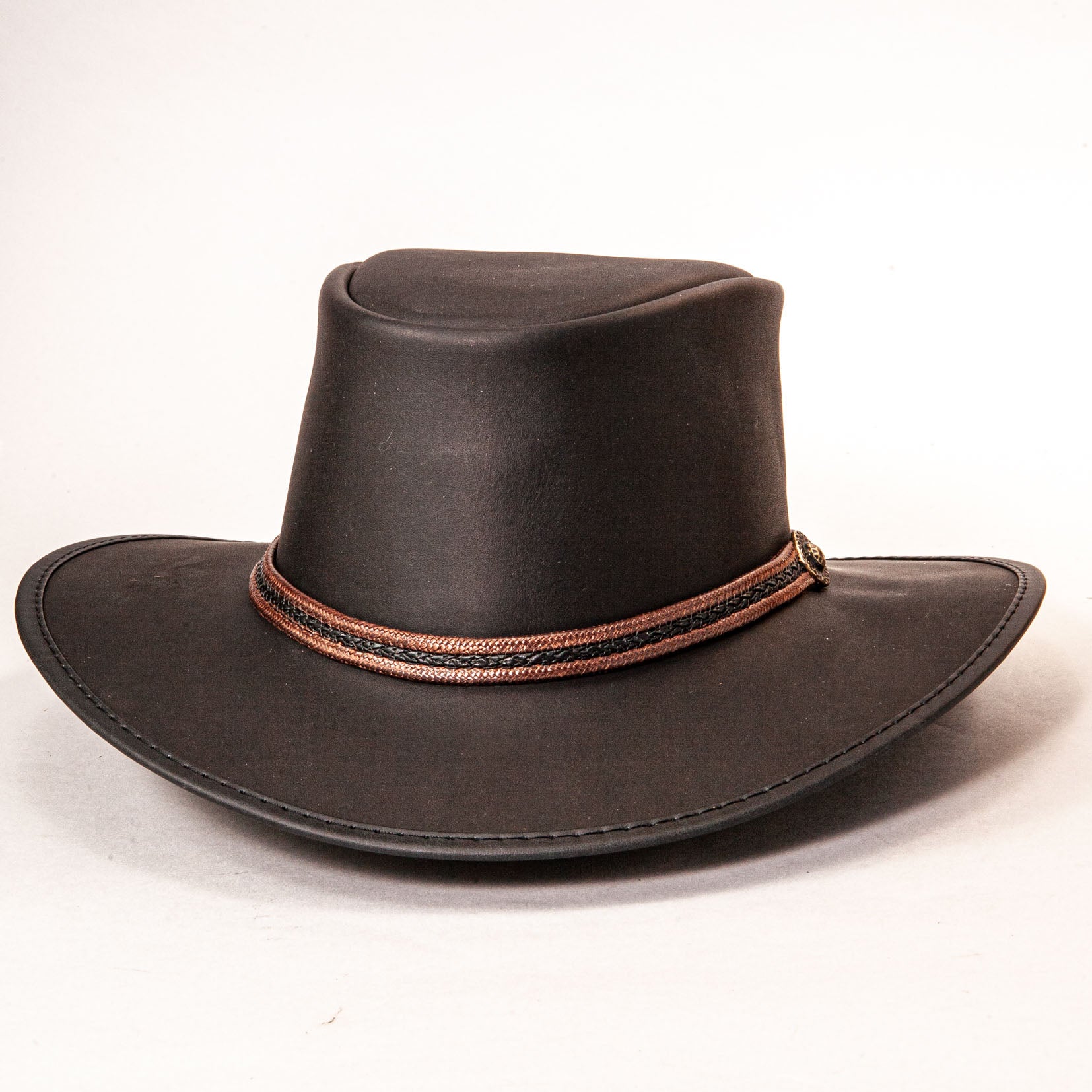 Midnight Rider - Mens Leather Outback Hat