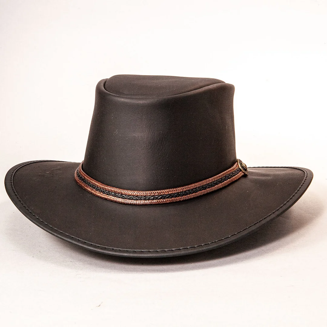 Midnight Rider - Mens Leather Outback Hat