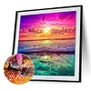 30 * 30CM Runde Bohrer Diamant Malerei-Sonnenuntergang Meer