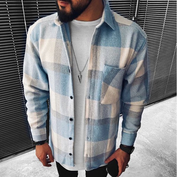 check textured jacket