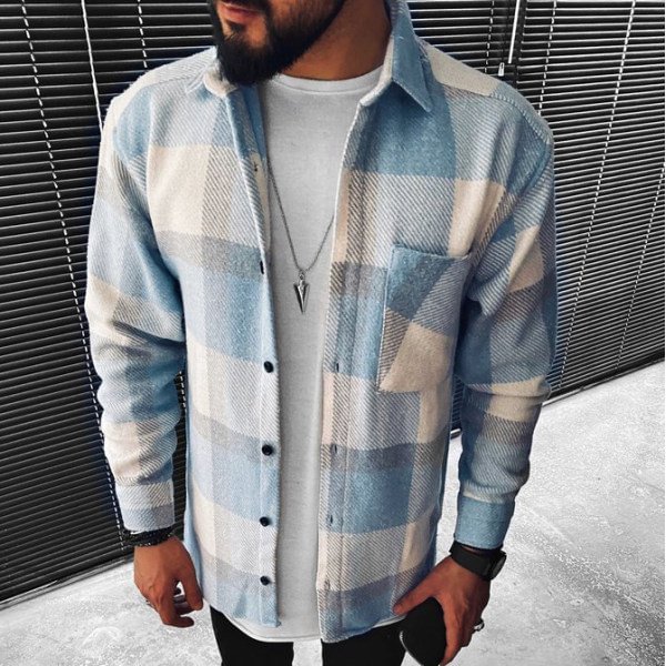 Check Textured Jacket-barclient