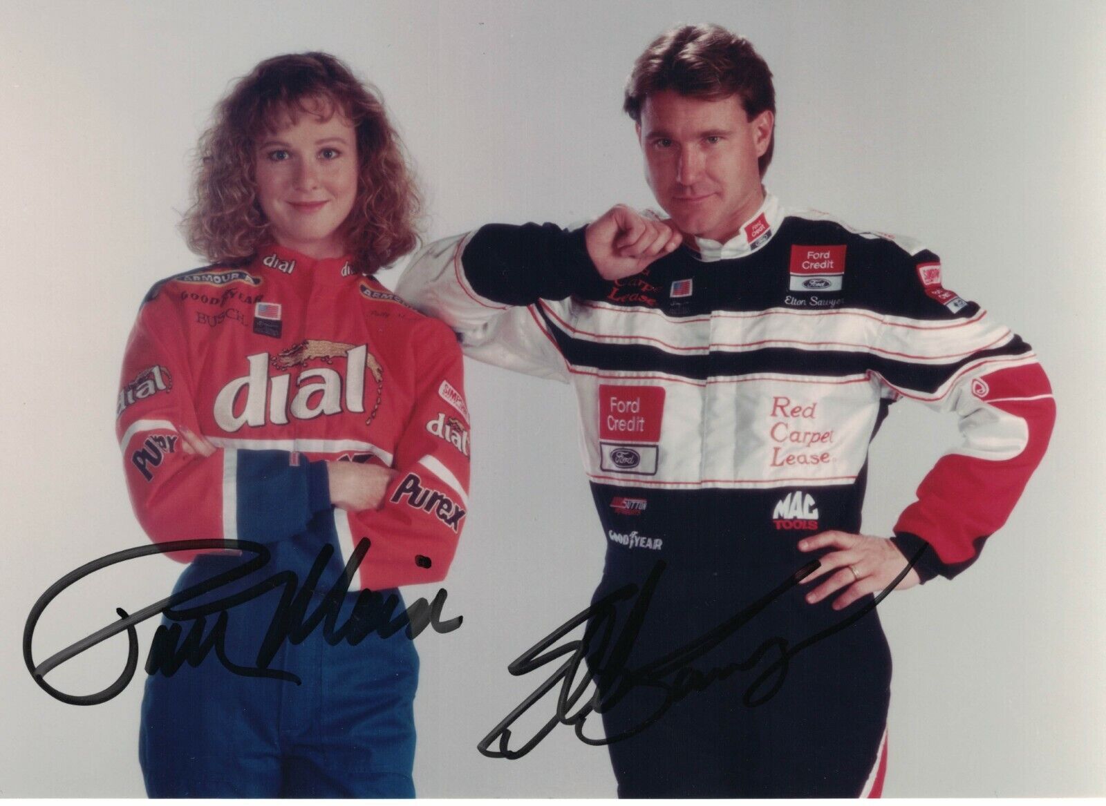 Patty Moise & Elton Sawyer Dual Signed Autographed 5 x 7 Photo Poster painting Nascar Driver A