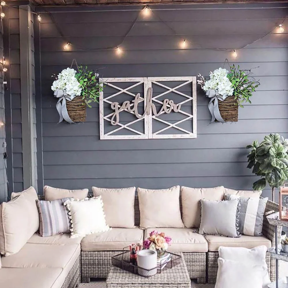 Spring Simulation Holiday Decoration Cream Hydrangea Flower Basket