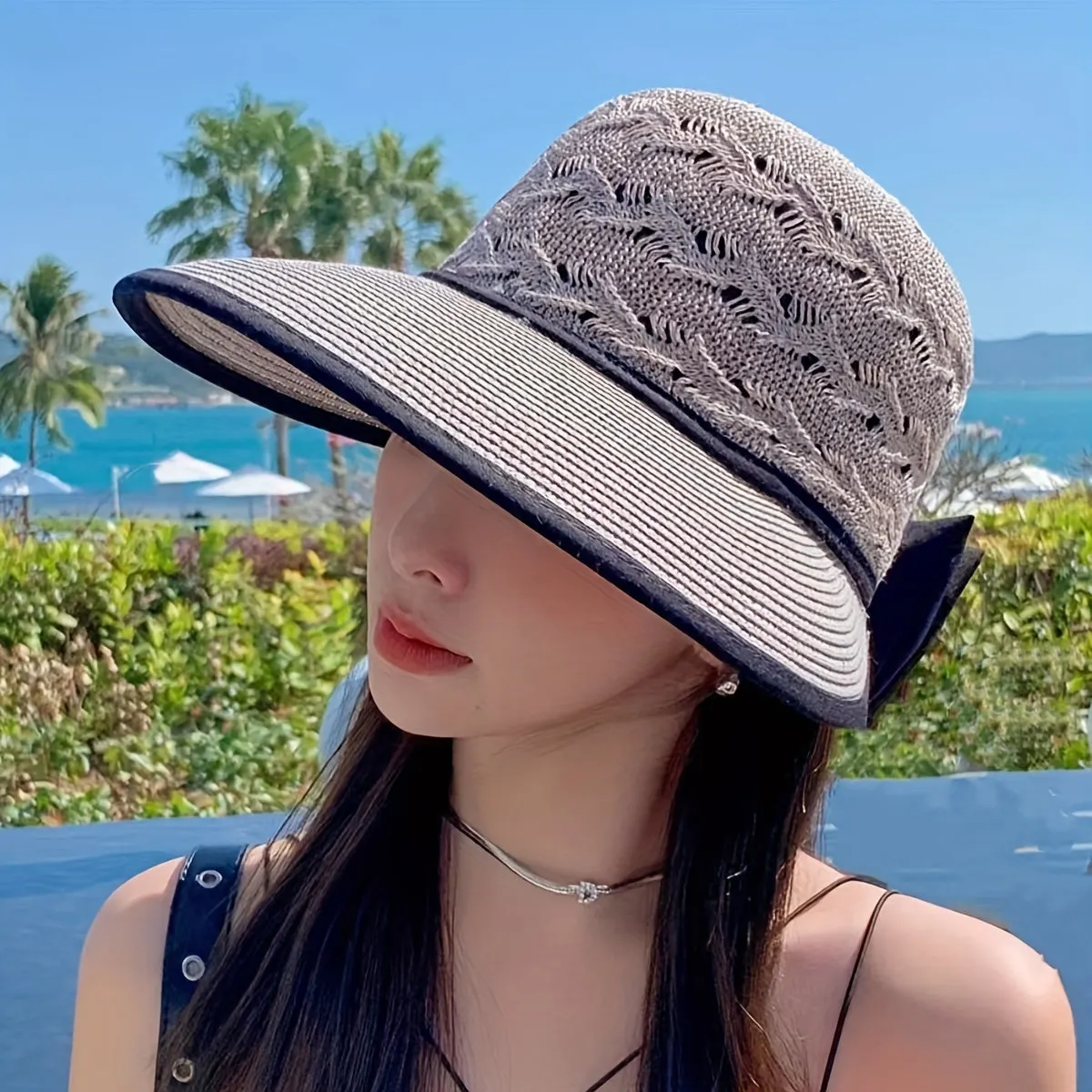 Braided Summer Hat with Bow Detail - Norah