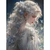 (Big Size) Silver-Haired Butterfly Girl - 11CT Stamped Cross Stitch 50*65cm/19.69*25.59in