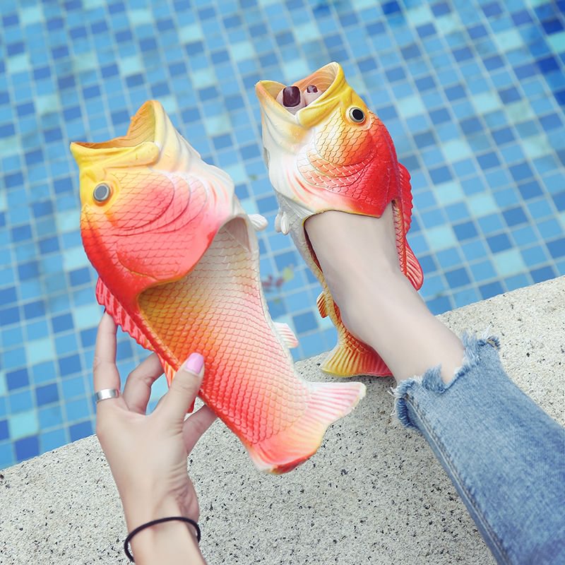 dotty fish slippers