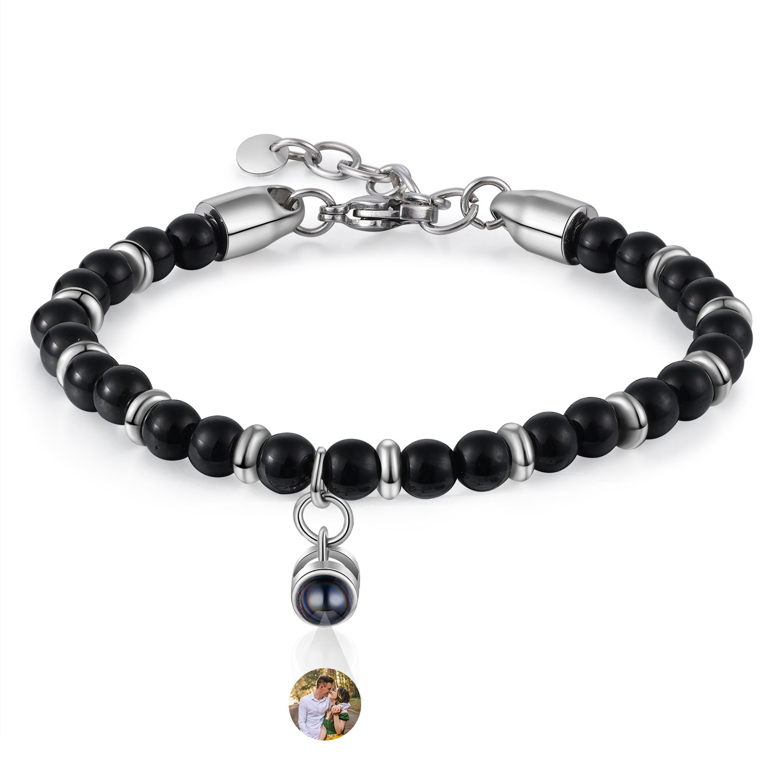 Braccialetto con proiezione personalizzato foto coppia amore Valentine 