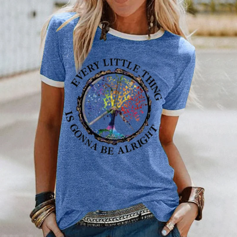 Every little thing is gonna be alright stitching graphic tees