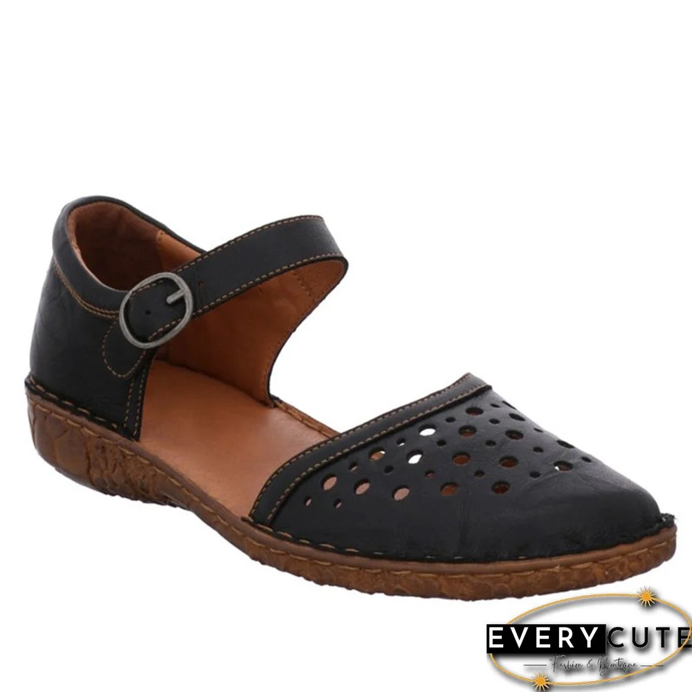 Women Summer Ladies Round Toe Hollow-Out Sandals