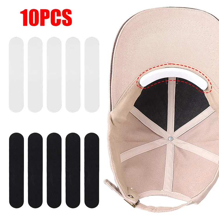 10Pcs Disposable Hat Anti Sweat Pads Invisible Anti-dirty Sweat Baseball Cap Absorbing Sweat Stickers Strip Cap Stick Liner Pads