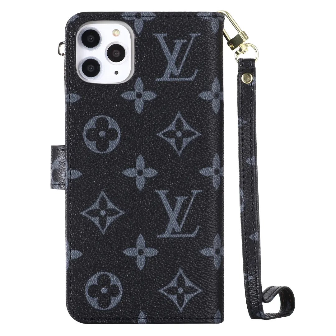 Monogram LV canvas leather wallet iPhone Samsung mobile phone case