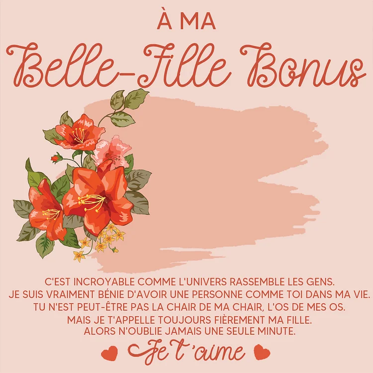 À MA Belle-Fille Bonus-Carte avec coffre cadeau Jessemade FR