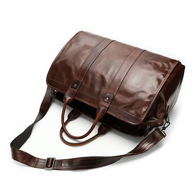 Large Capacity Waterproof Solid Color Soft Durable Retro Duffel Bags