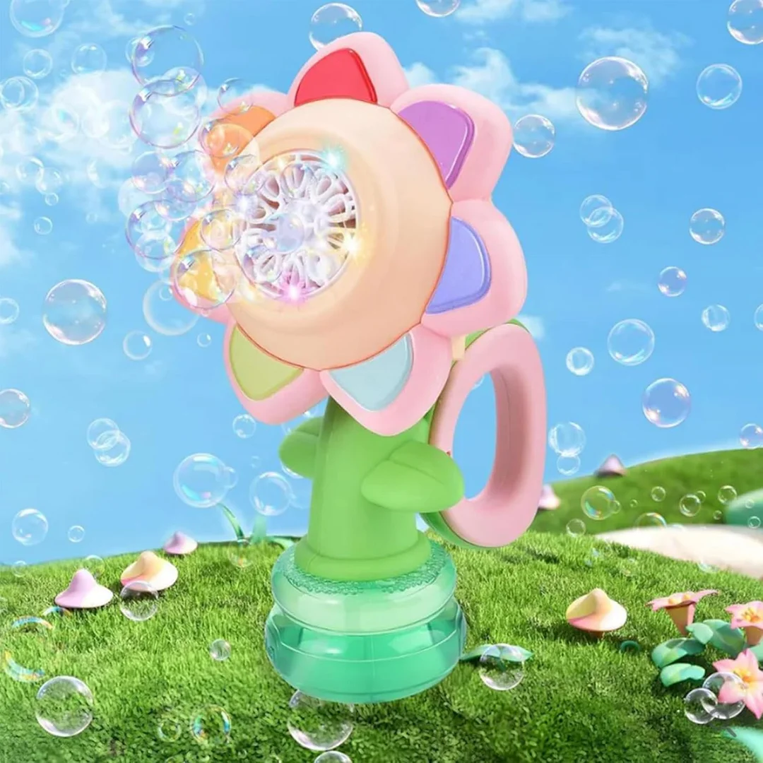 Sunflower Bubble Bath Toy, Flower Bubble Machine for Bath, Rechargeable Fun Swing Dance Bubbles Maker Machine Blower 