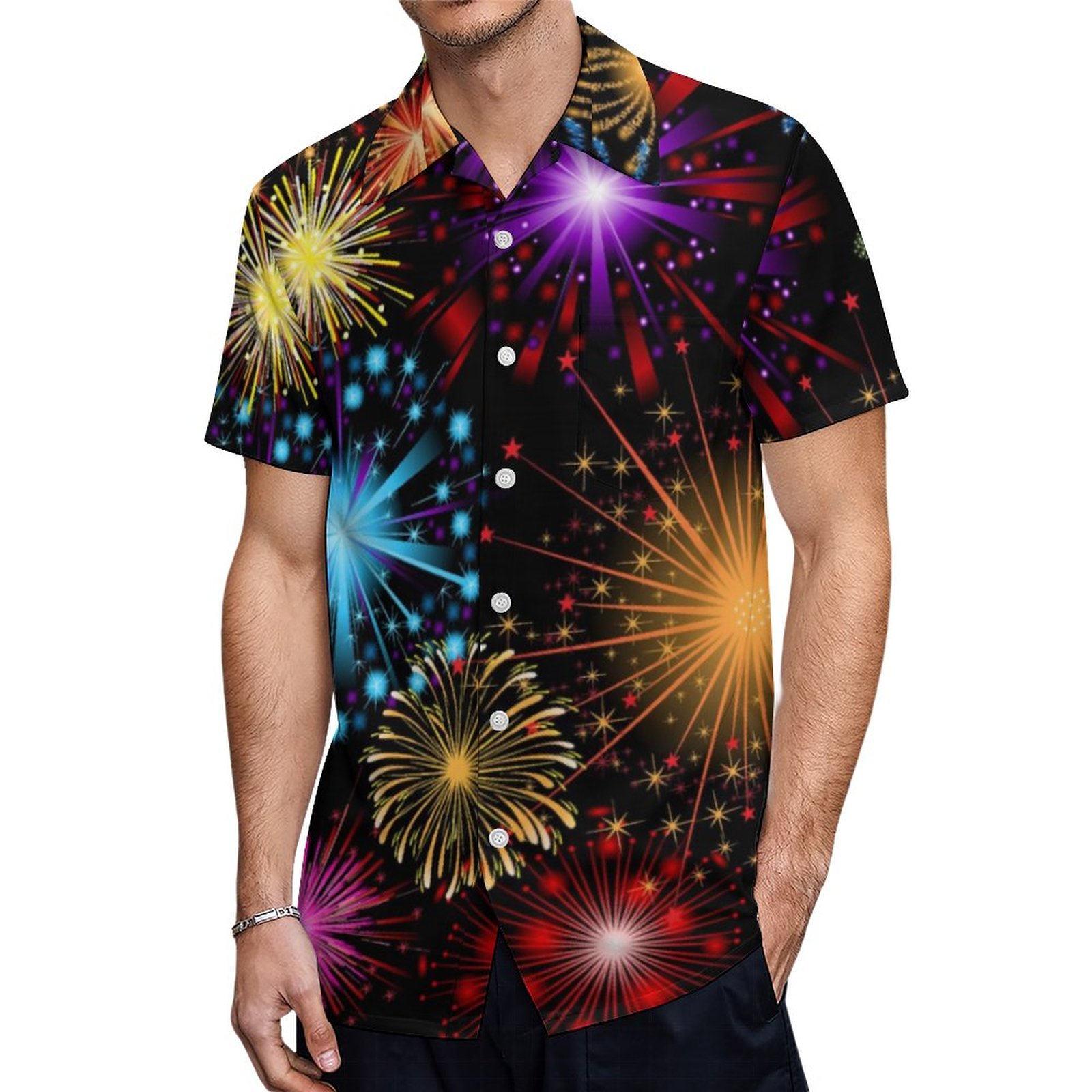 Fun New Years Eve Holiday Party Hawaiian Shirt Mens Button Down Plus Size Tropical Hawaii Beach Shirts