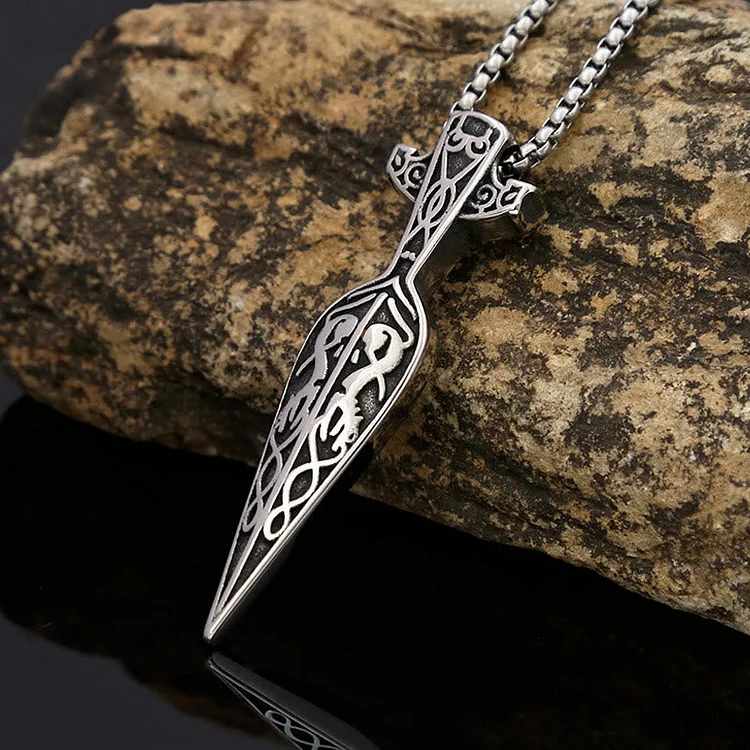 Coutureaura Viking Sword Spear Head Pendant Necklace