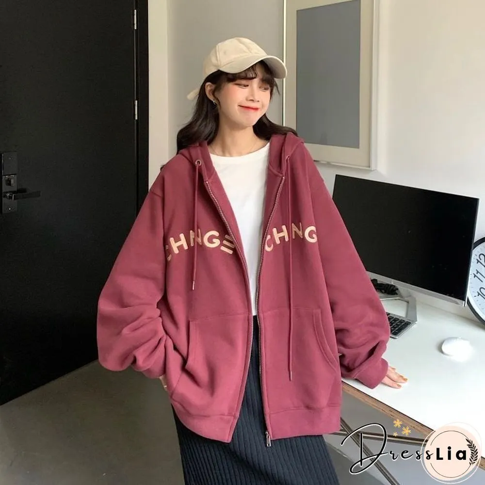 Korean Fashion Oversized Hoodie clothes for women Harajuku full sleeve Japanese streetwear