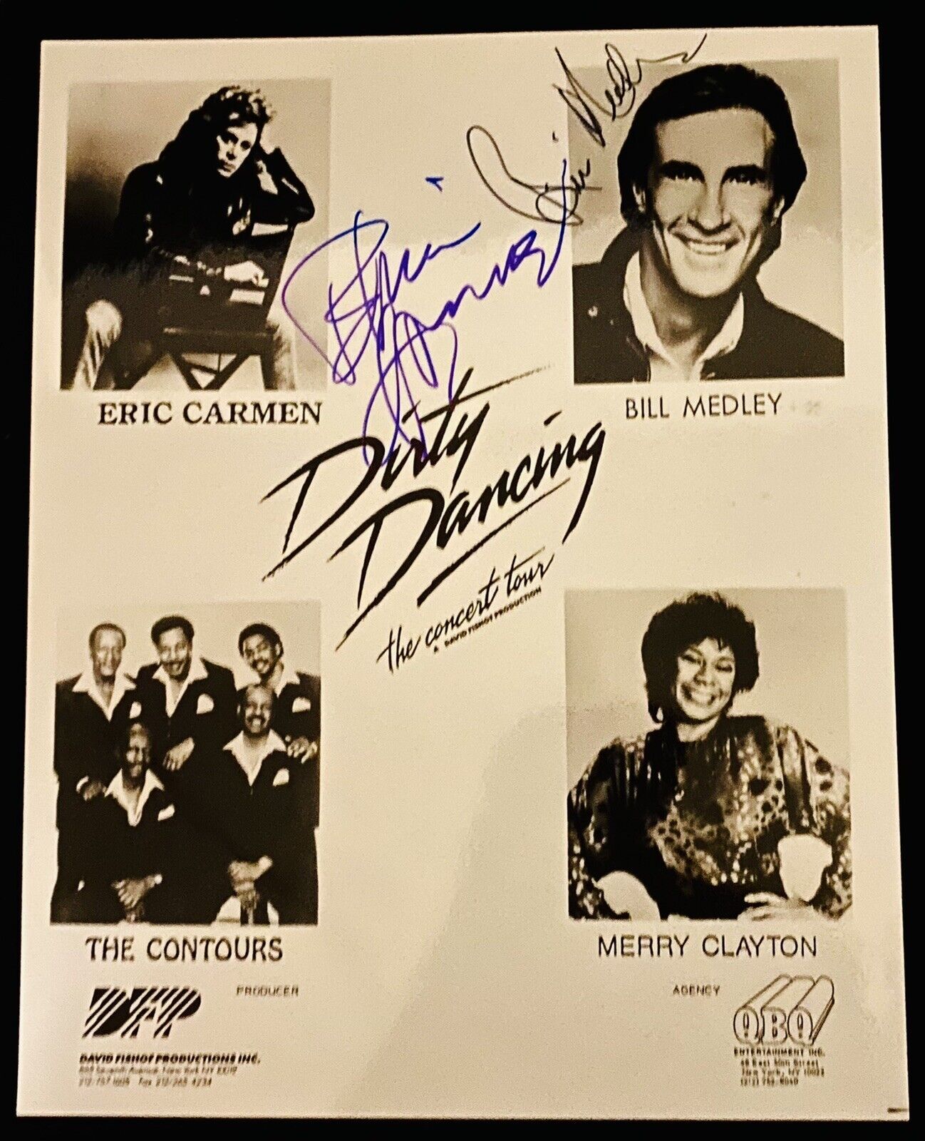 Bill Medley & Eric Carmen Signed 8x10 Dirty Dancing Concert Tour Autograph Photo Poster painting