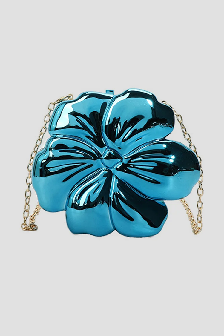 Fashion Floral Shaped Metallic Evening Crossbody Bag 2024 - Xpluswear