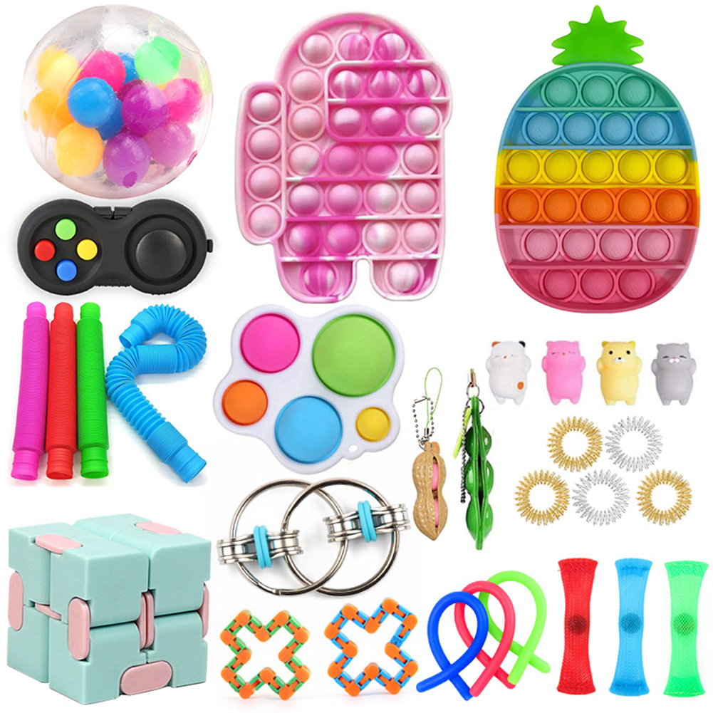 

31pcs Push Bubble Set Fidget Sensory Toy Relaxing Sensory Anti Stress Toys, 501 Original