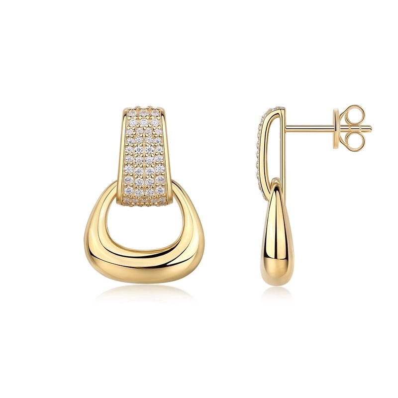 1 Pair 925 Sterling Silver Moissanite GRA Certificate Geometric Rings